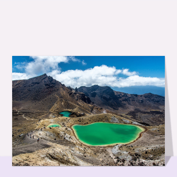 Carte postale Nouvelle-Zélande : Lacs émeraudes en Nouvelle-Zélande