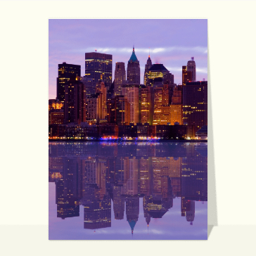 cartes postales de pays : New york le soir