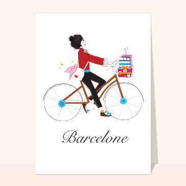 En vélo à Barcelone Cartes postales Espagne