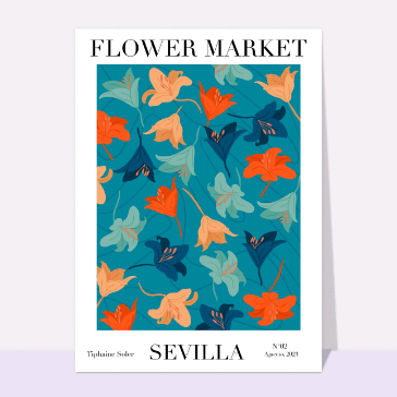Carte postale Espagne : Flower Market à Seville