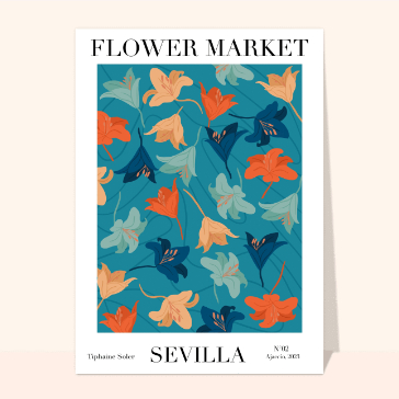 cartes postales de pays : The Flower Market Sevilla