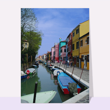 Maisons colorées à Venise Cartes postales Italie