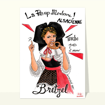 Carte postale France : La pin up Moderne Alsacienne