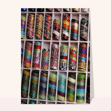 Etalage de bracelets en Inde