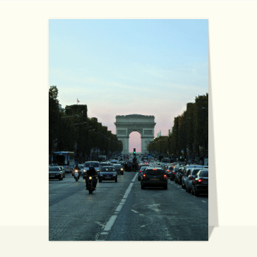 Carte postale de Paris : Les champs elysées le soir