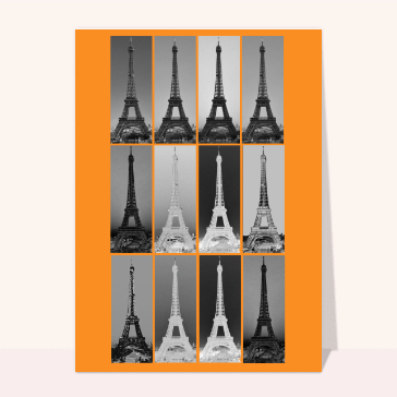 cartes postales de pays : La tour Eiffel en noir et blanc