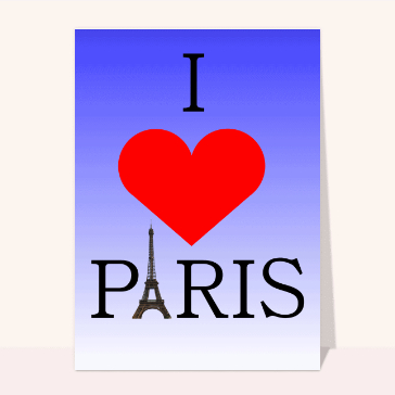 cartes postales de pays : I love Paris