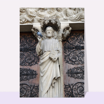 cartes postales de pays : Beau dieu trumeau central Notre Dame de Paris