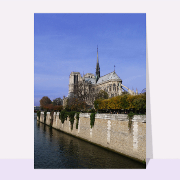 Carte postale de Paris : Notre Dame de Paris vue des quais de Seine