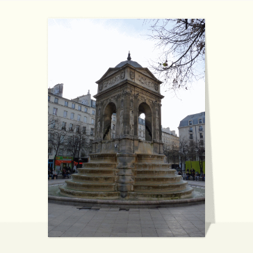 Carte postale de Paris : Fontaine des innocents aux halles de paris