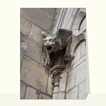 Carte postale de Paris : Gargouille cathedrale Notre Dame de Paris