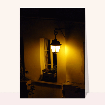 Carte postale de Paris : Lanterne de nuit à Paris