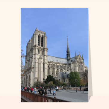 Carte postale de Paris : Notre Dame de Paris vue du pont au double