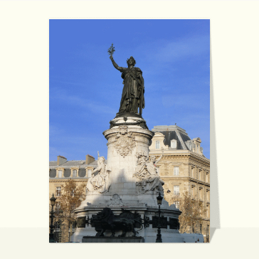 Carte postale de Paris : Place de la république