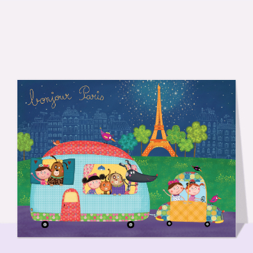 Carte postale de Paris : Bonjour Paris