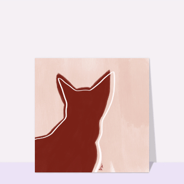 Carte chat et chaton : La silhouette d`un chat