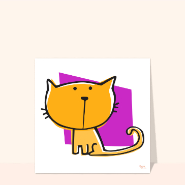 Petit chaton sur fond violet Cartes chats et chatons