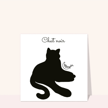 Carte chat et chaton : Silhouette de chat