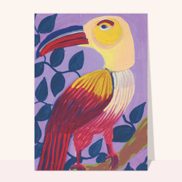 Carte avec un oiseau : Un ami Toucan