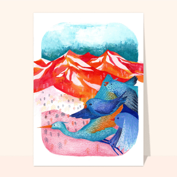 Carte Les oiseaux de montagne