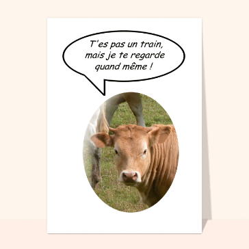 carte d'animaux : T es pas un train !