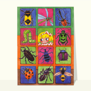 carte d'animaux : Insectes et couleurs