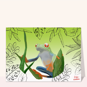 carte d'animaux : Grenouille verte du Costa Rica