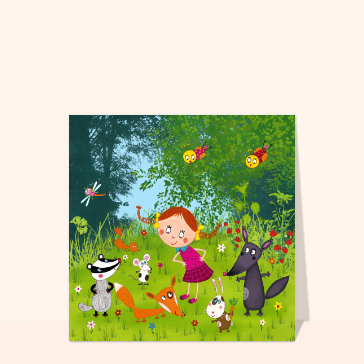 Carte Les amis animaux de la forêt