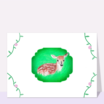 carte d'animaux : Le petit faon
