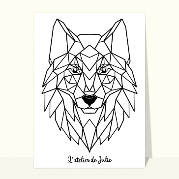 Coloriage de loup cartes d'animaux