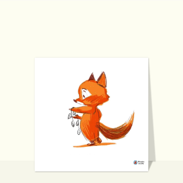 Petit renard à l`aquarelle cartes d'animaux