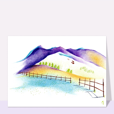 Carte Paysage de jolies montagnes