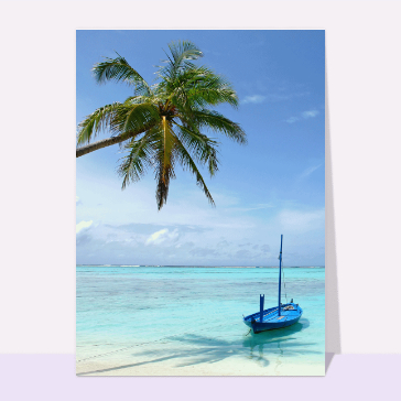 Bateau et palmier au paradis