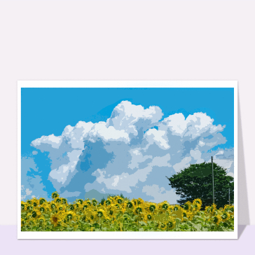 carte de paysages : Carte postale aquarelle de paysage