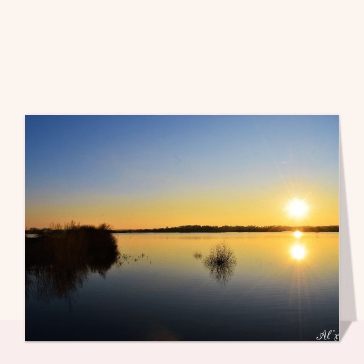 Carte Coucher de soleil dans un étang