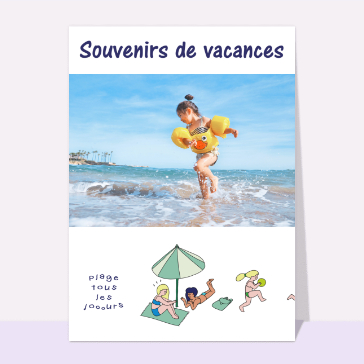 Carte souvenir de vacances : Souvenirs tous les jours à la plage