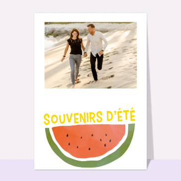 Carte souvenir de vacances : Souvenirs d'été et pastèque