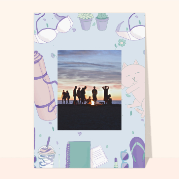 Carte souvenir de vacances : Souvenirs de camping