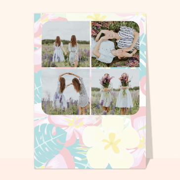 Carte souvenir de vacances : Souvenirs pleins de fleurs