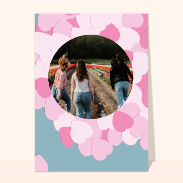 Carte souvenir de vacances : Souvenirs pleins de coeurs