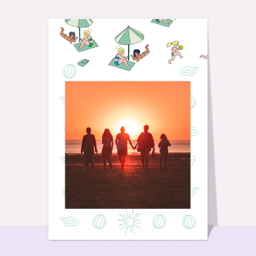 Carte souvenir de vacances : Souvenirs de vacances à la plage