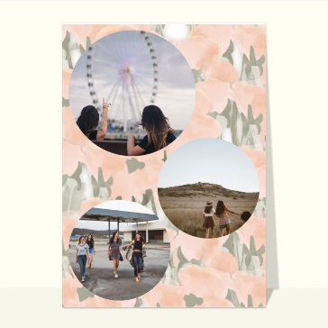 Carte souvenir de vacances : Souvenirs remplis de fleurs à l'aquarelle