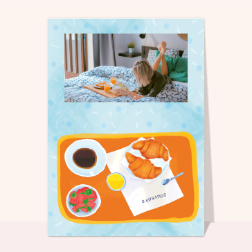 Carte souvenir de vacances : Petit déjeuner souvenir de vacances