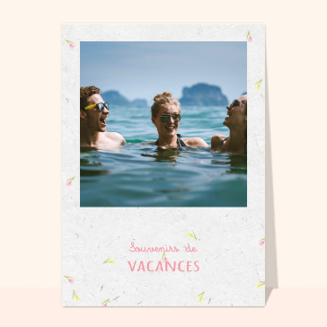 Carte souvenir de vacances : Souvenirs de vacances sur papier recyclé