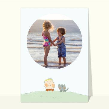 Carte souvenir de vacances : Souvenirs de vacances de petit garçon