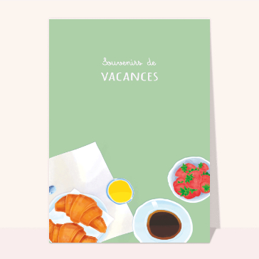 Carte souvenir de vacances : Petit déjeuner souvenir de vacances