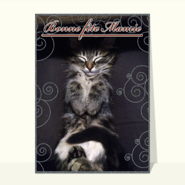 Carte Petit chat bonne fête mamie