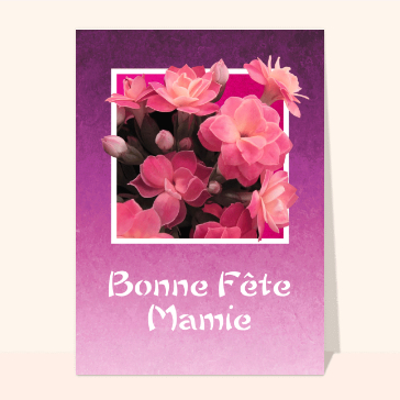 carte fête des grand-mères : Bonne fete mami et fleurs