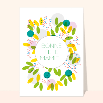 carte fête des grand-mères : Une mamie colorée