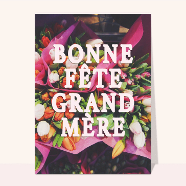 Bonne fête grand-mères sur fond fleuri